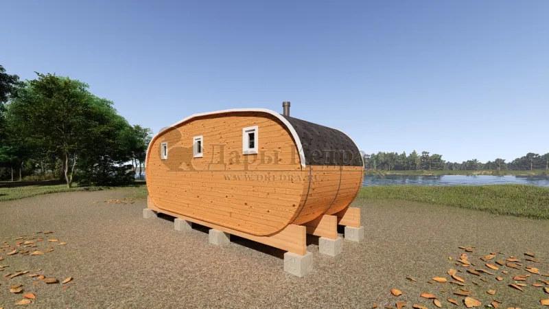 Баня-бочка овальная из кедра 6х2,2 метра