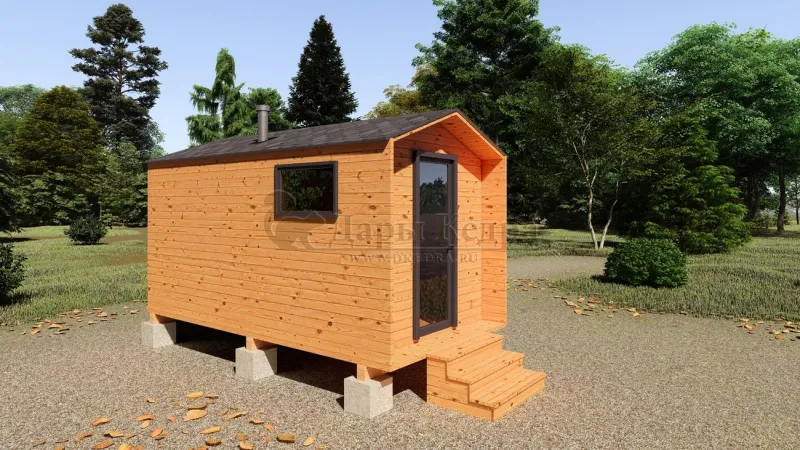 Каркасная баня «Барн» из кедра 4х2,2 метра