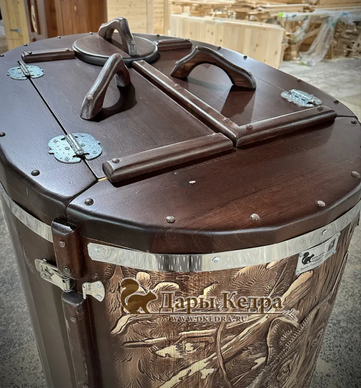 Кедровая бочка (фитобочка) «Сибирский волк»